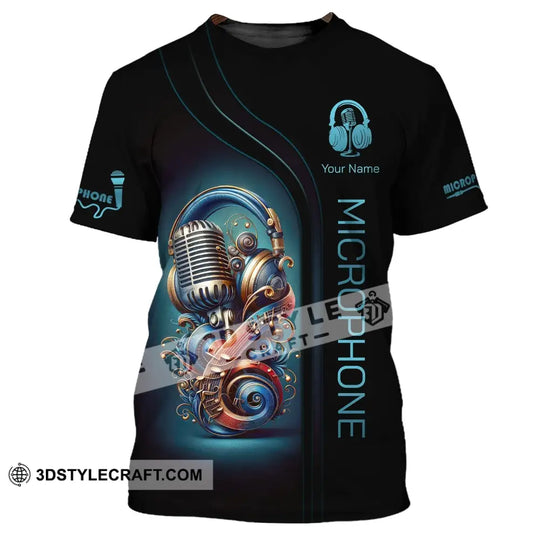 Unisex Shirt, Custom Name Microphone Shirt, Microphone Hoodie Polo Shirt, Mic Shirt style option 2