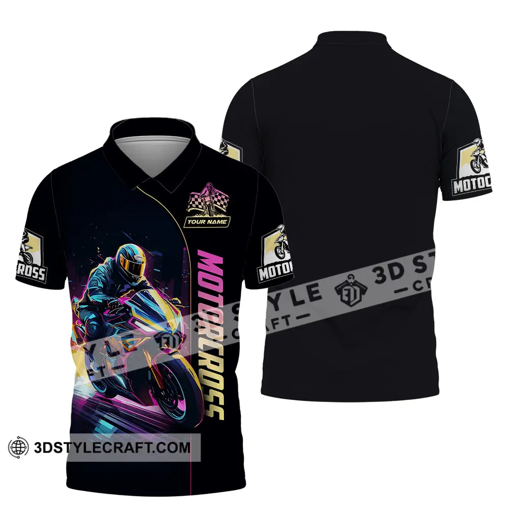 Unisex Shirt - Custom Name Moto Bike Player Sport Motocross Polo / S T-Shirt