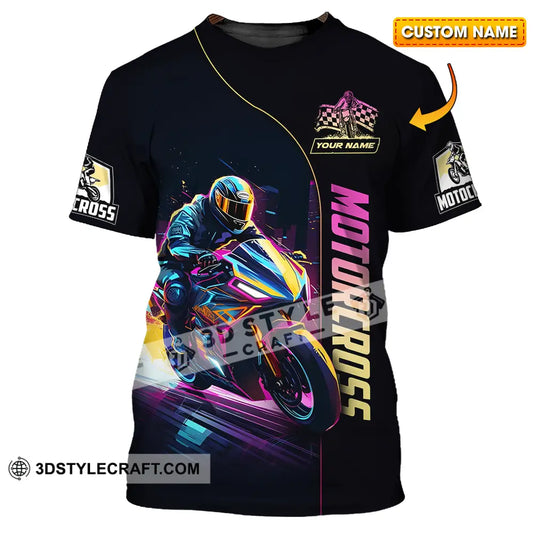 Unisex Shirt - Custom Name Moto Bike Player Sport Motocross T-Shirt