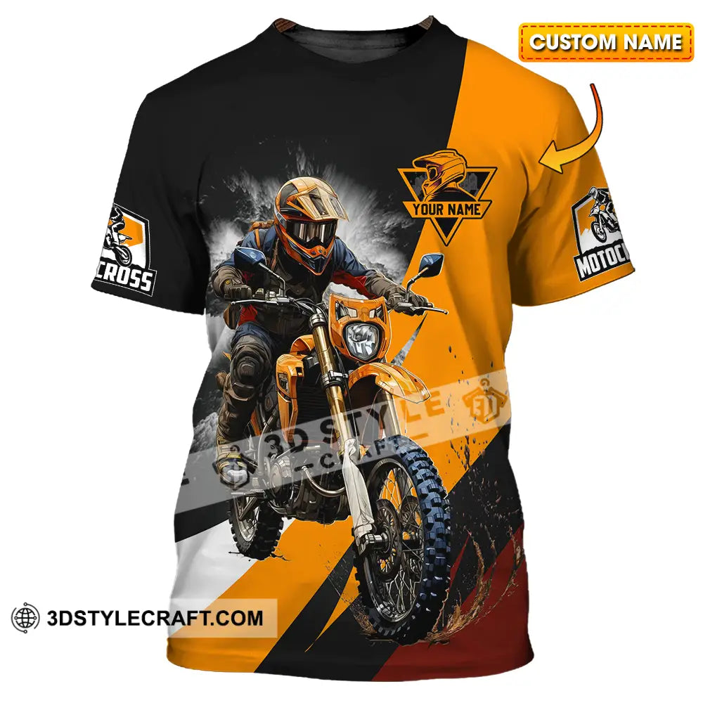 Unisex Shirt - Custom Name Motobike For Player Earth Color T-Shirt