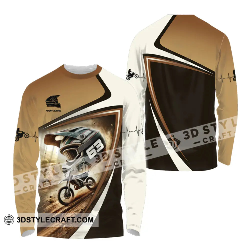 Unisex Shirt Custom Name Motocross Polo Long Sleeve / S T-Shirt