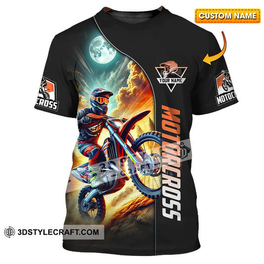 Unisex Shirt - Custom Name Motocross Racing Sky T-Shirt