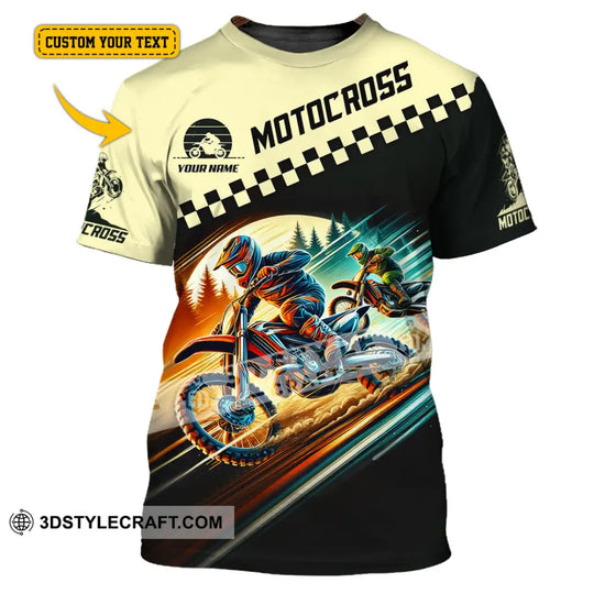 Unisex Shirt, Custom Name Motocross T-Shirt, Motorcycle Racing Hoodie Long Sleeve Shirt, Gift for Racing Lovers style option 1