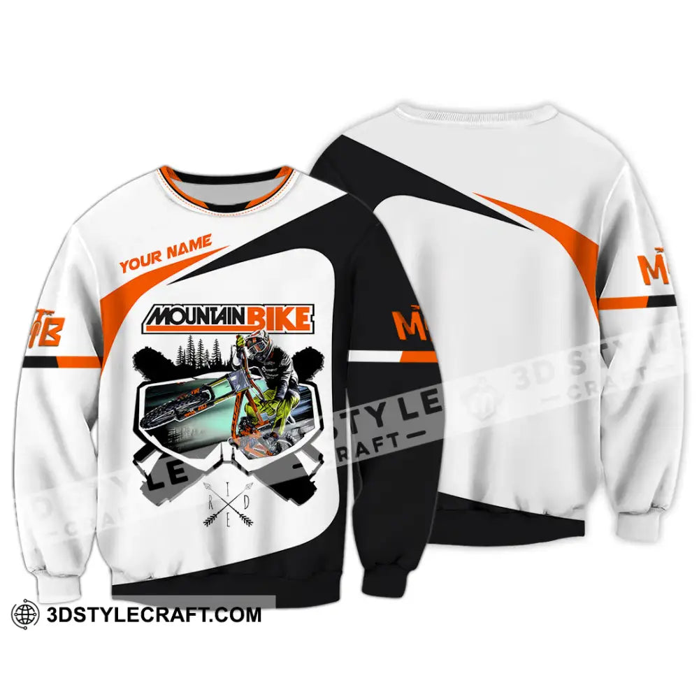 Unisex Shirt - Custom Name Mountain Bike For Player Cool Icon Long Sleeve / S T-Shirt