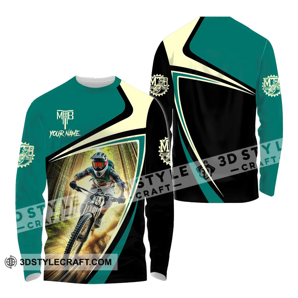 Unisex Shirt - Custom Name Mountain Bike For Player Icon Long Sleeve / S T-Shirt