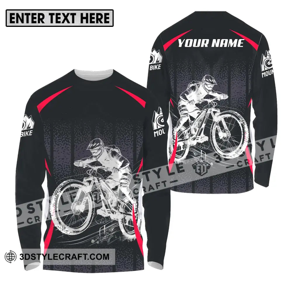 Unisex Shirt - Custom Name Mountain Bike Player Sport Long Sleeve / S T-Shirt