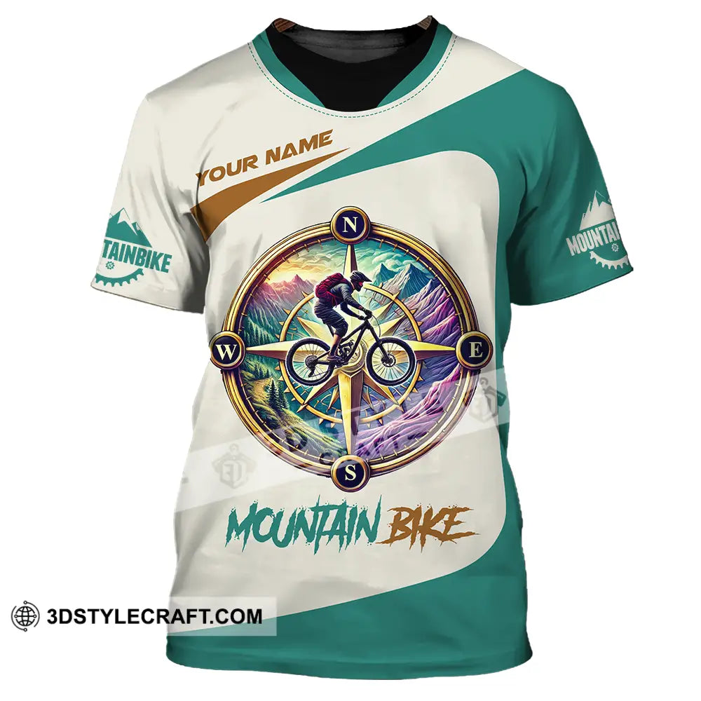 Unisex Shirt - Custom Name Mountain Bike Sport Compass Biker T-Shirt / S T-Shirt