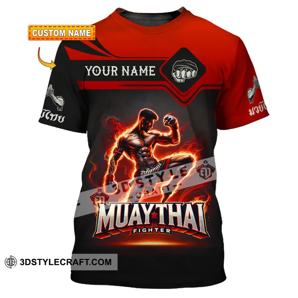 Unisex Shirt Custom Name Muay Thai Polo Long Sleeve Gift T-Shirt