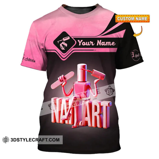 Unisex Shirt, Custom Name Nail Art Shirt, Nail Art Long Sleeve Polo Shirt style option 1
