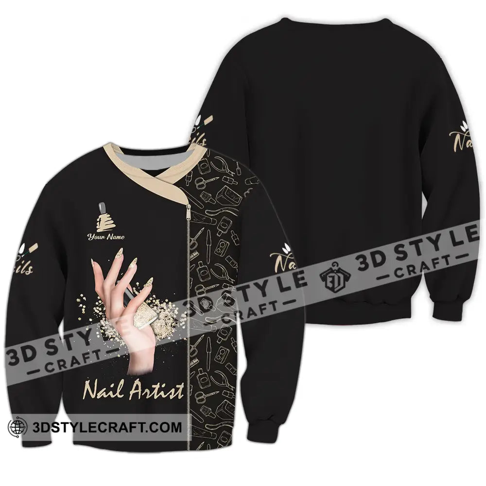 Unisex Shirt - Custom Name Nail Artist Long Sleeve / S T-Shirt