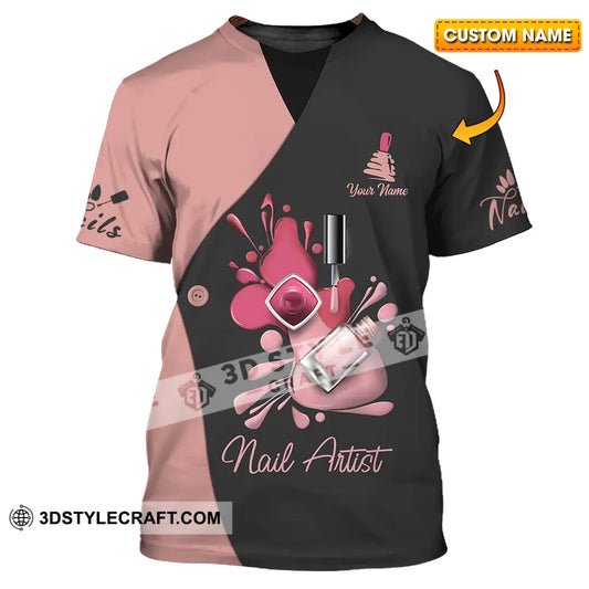 Unisex Shirt - Custom Name Nail Artist Nude Gel Color T-Shirt