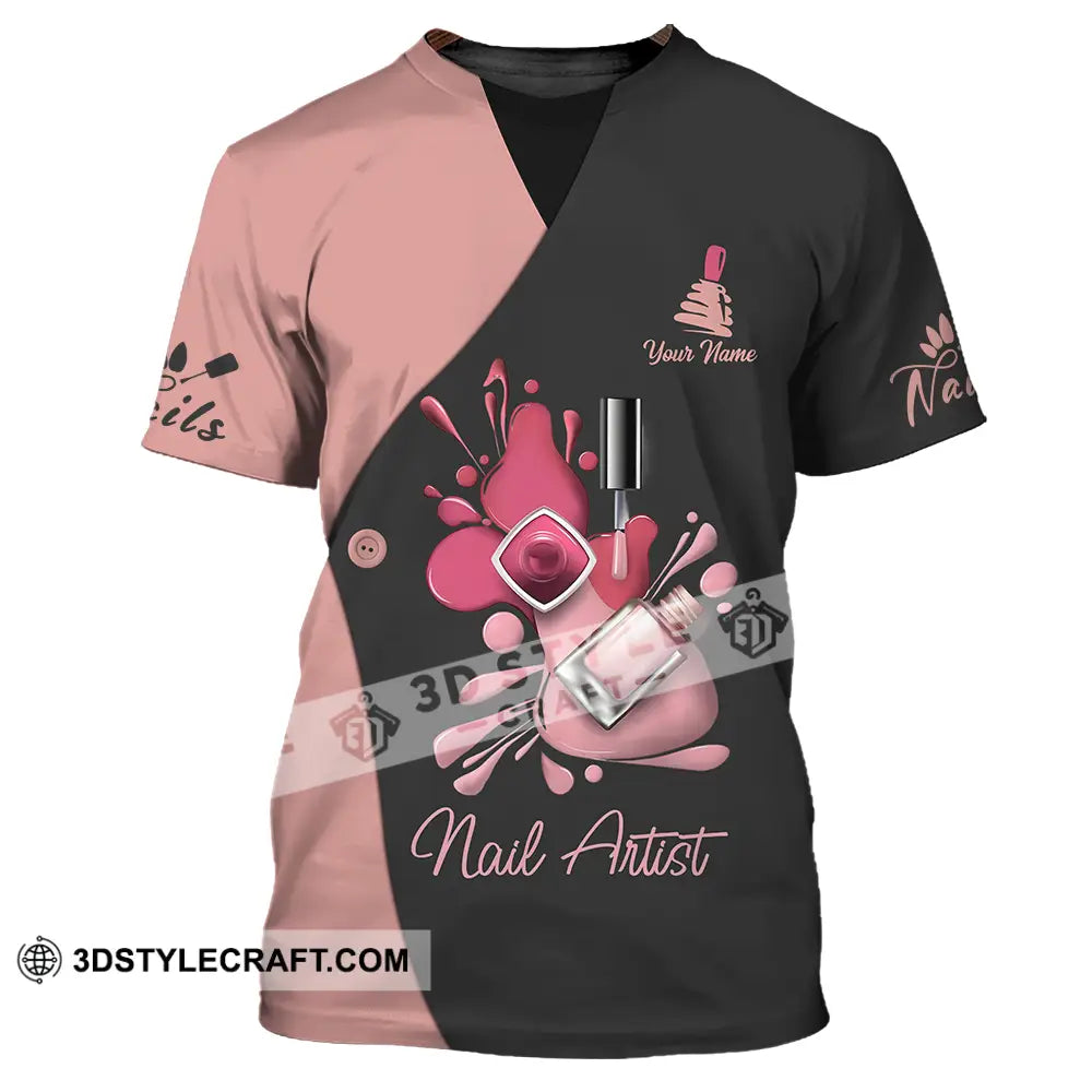 Unisex Shirt - Custom Name Nail Artist Nude Gel Color T-Shirt / S T-Shirt