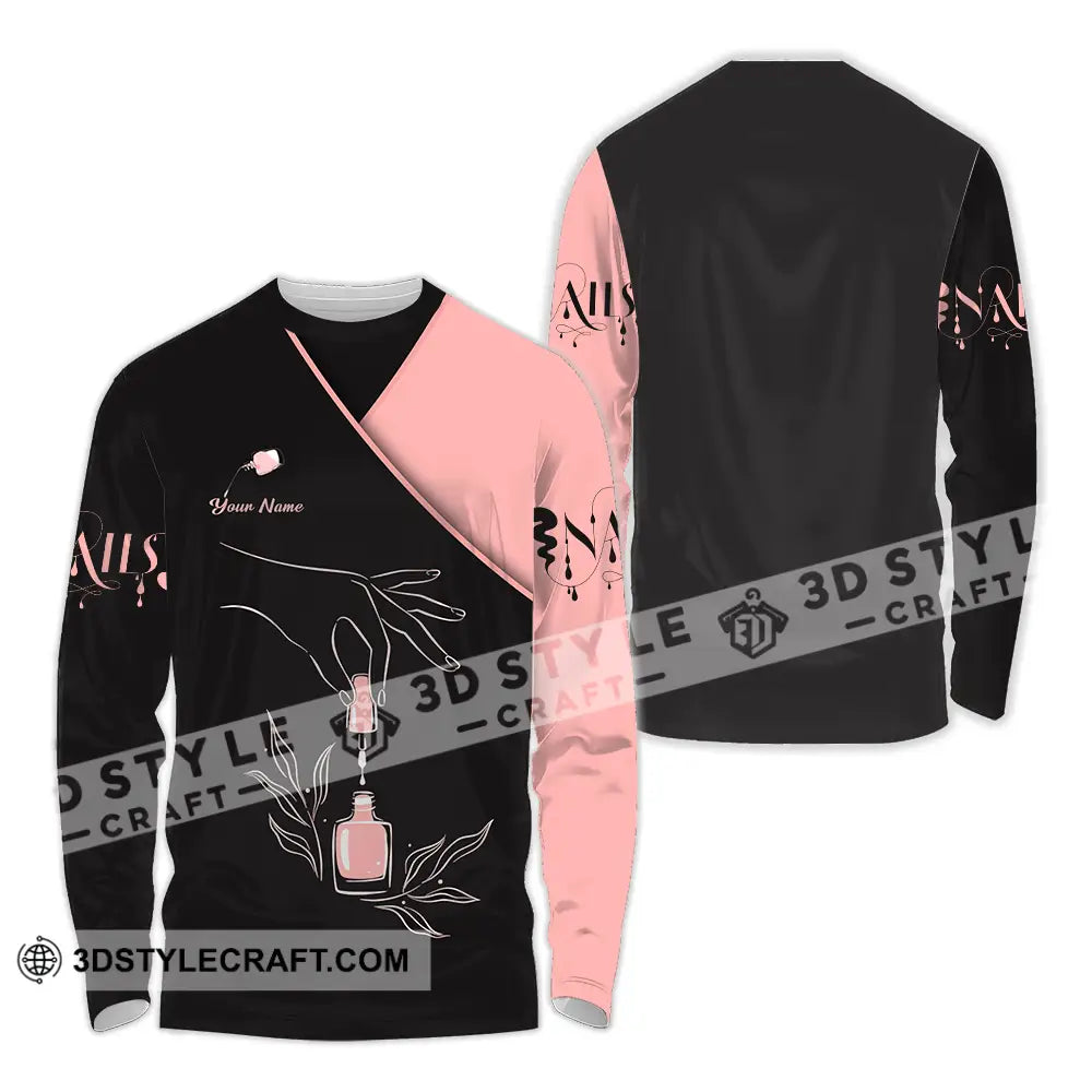 Unisex Shirt - Custom Name Nails Relax Long Sleeve / S T-Shirt