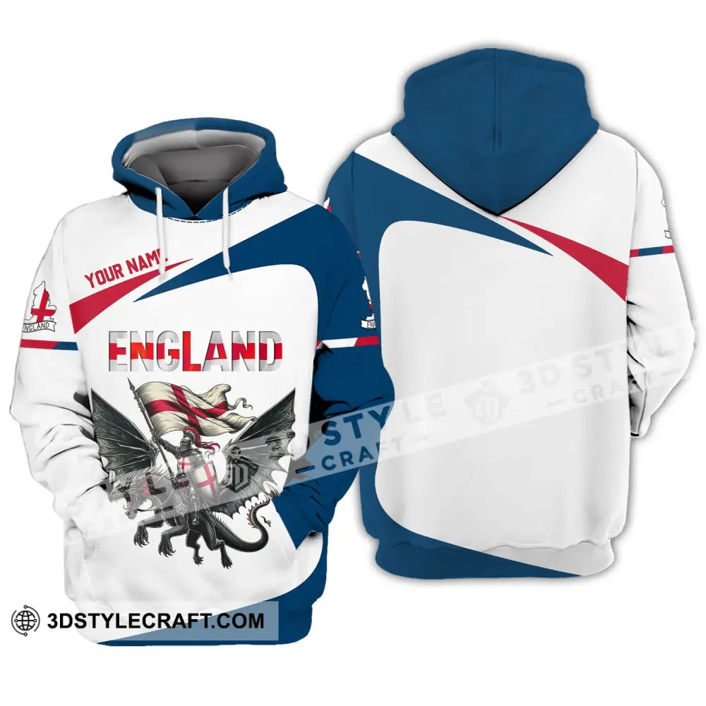 Unisex Shirt - Custom Name National Team Euro 2024 England Fly Dragon Hoodie / S T-Shirt