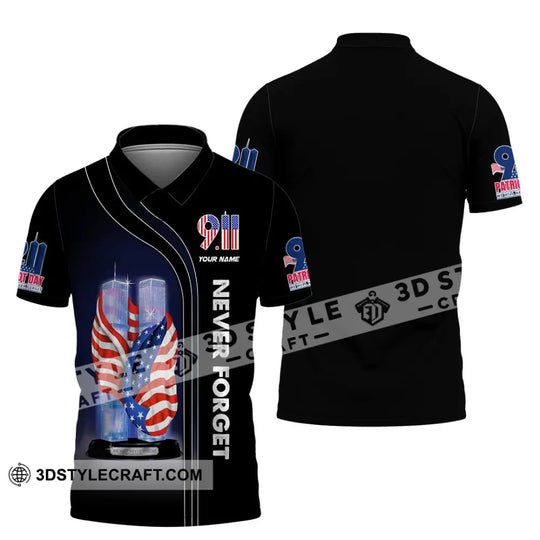 Unisex Shirt, Custom Name Never Forget Shirt, Firefighter Memorial 911 Shirt style option 4