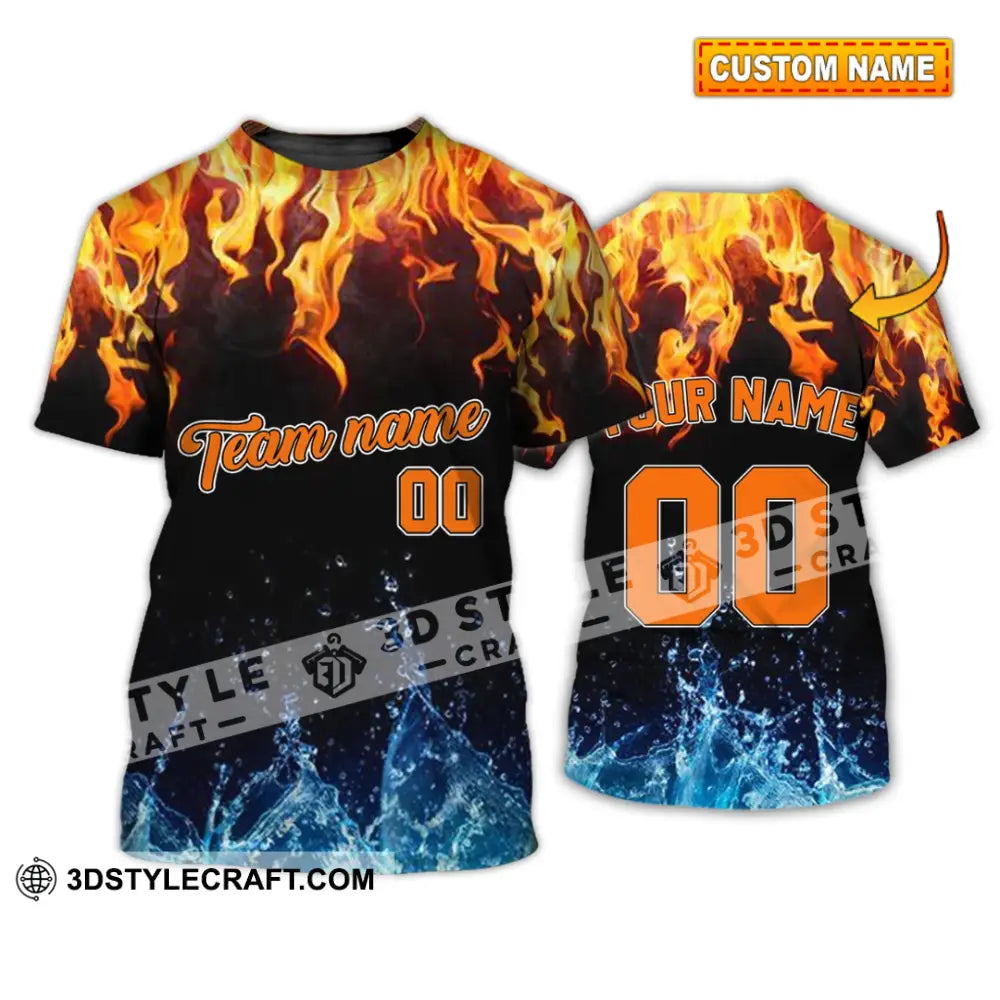 Unisex Shirt - Custom Name Number And Team T-Shirt Hot Fire Cool Water T-Shirt