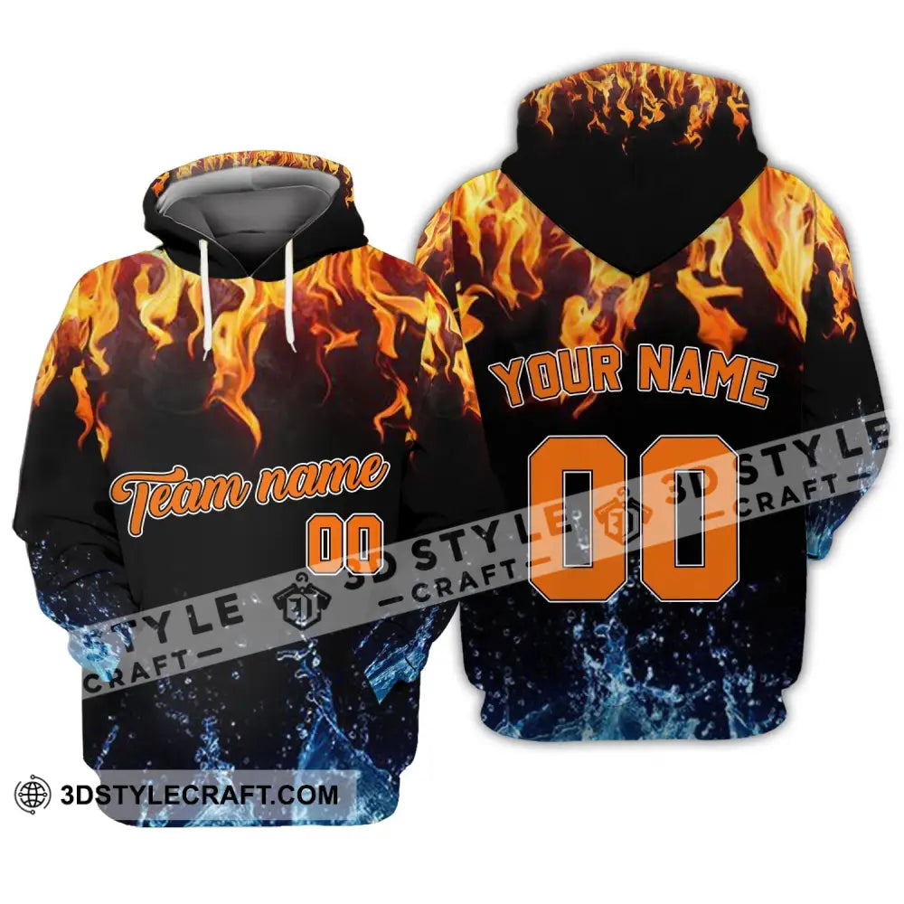 Unisex Shirt - Custom Name Number And Team T-Shirt Hot Fire Cool Water Hoodie / S T-Shirt