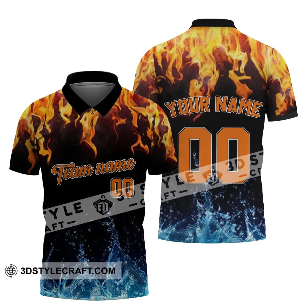 Unisex Shirt - Custom Name Number And Team T-Shirt Hot Fire Cool Water Polo / S T-Shirt