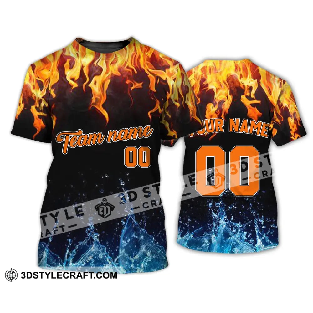 Unisex Shirt - Custom Name Number And Team T-Shirt Hot Fire Cool Water / S T-Shirt