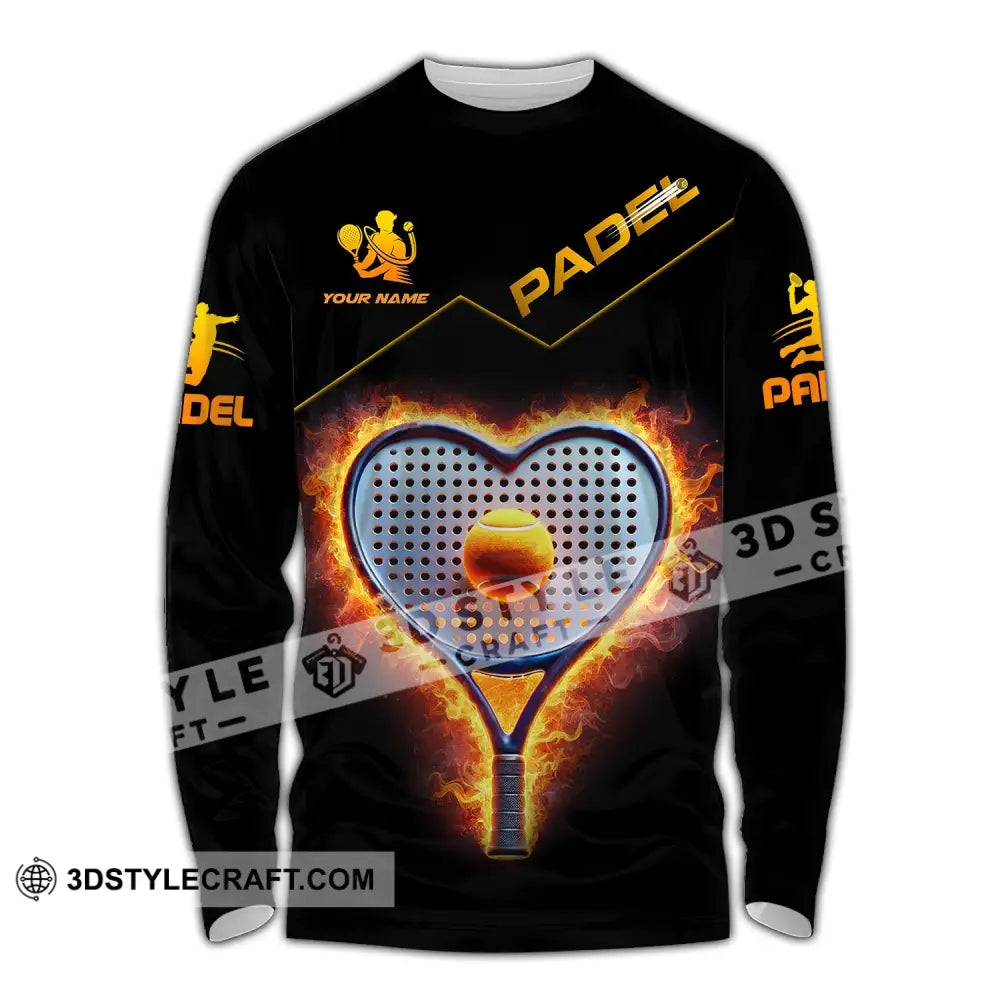 Unisex Shirt - Custom Name Padel Tennis Long Sleeve / S T-Shirt