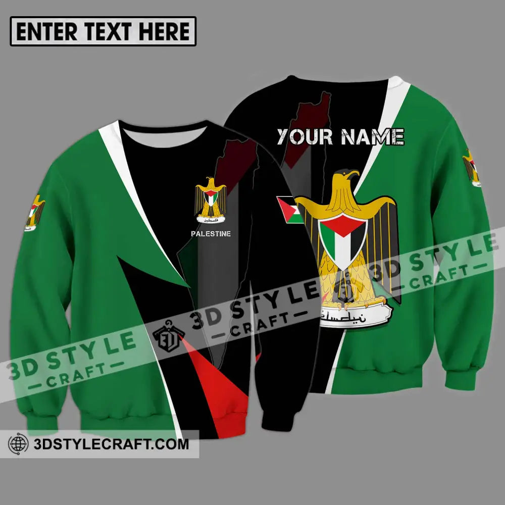 Unisex Shirt - Custom Name Palestine Long Sleeve / S T-Shirt