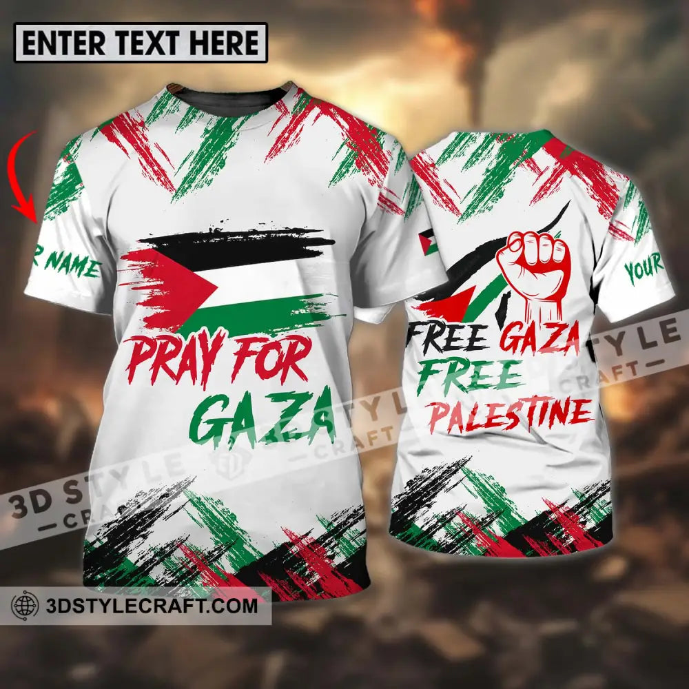 Unisex Shirt - Custom Name Palestine Pray For Gaza T-Shirt