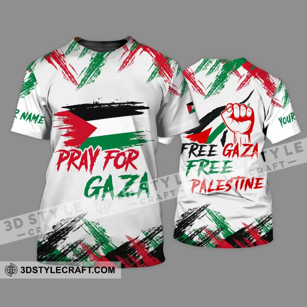 Unisex Shirt - Custom Name Palestine Pray For Gaza T-Shirt / S T-Shirt