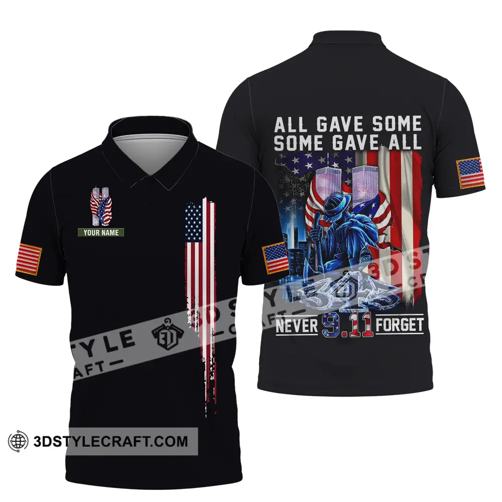 Unisex Shirt - Custom Name Patriot Day 911 All Gave Some Polo / S T-Shirt