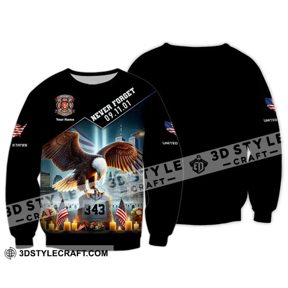 Unisex Shirt Custom Name Patriot Day 911 Memorial Firefighter Long Sleeve / S T-Shirt