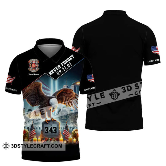 Unisex Shirt, Custom Name Patriot Day Shirt, 911 Memorial Shirt, Firefighter style option 3