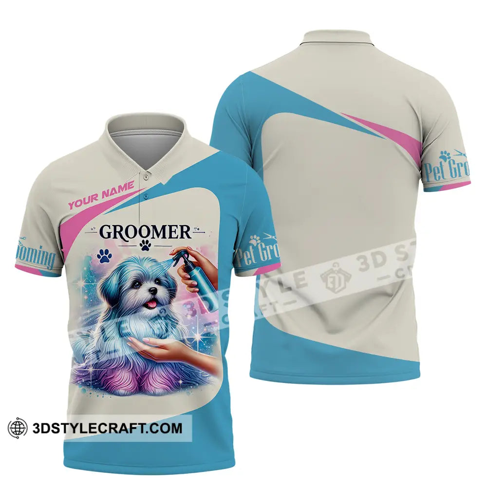 Unisex Shirt - Custom Name Pet Groomer Polo / S T-Shirt