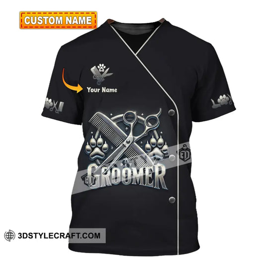 Unisex Shirt, Custom Name Pet Grooming Shirt, Pet Groomer Polo Long Sleeve, Groomer Gift style option 1