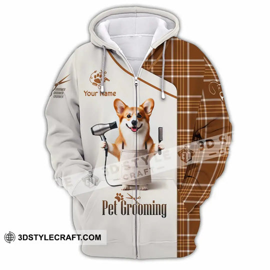Unisex Shirt, Custom Name Pet Grooming Shirt, Pet Shop T-Shirt style option 3