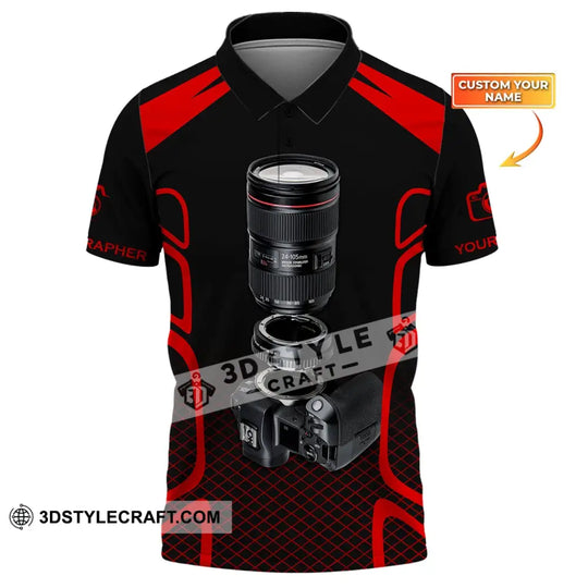 Unisex Shirt, Custom Name Photographer Polo Shirt, Photography Shirt, Gift For Photographers style option 1