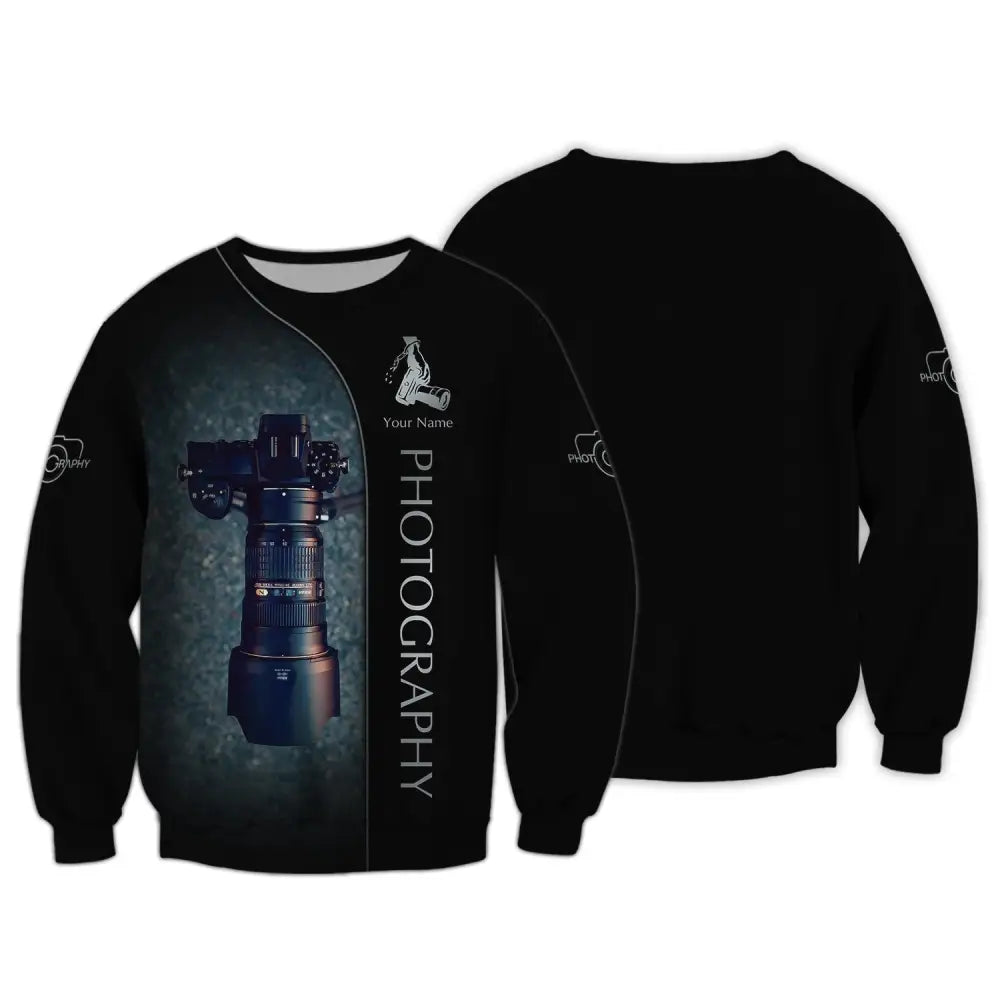 Unisex Shirt Custom Name Photography Gift For Photographers Camera Lover Long Sleeve / S T-Shirt