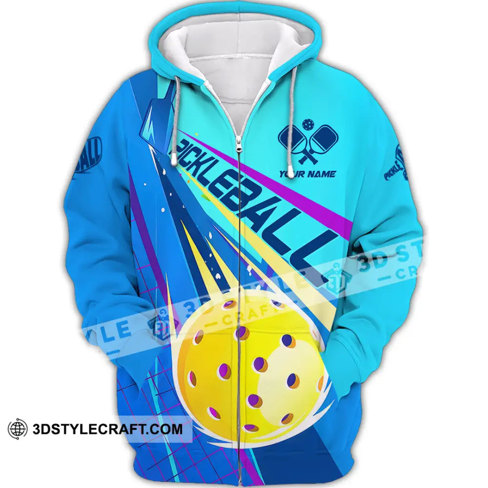 Unisex Shirt - Custom Name Pickleball Player Zipper Hoodie / S T-Shirt