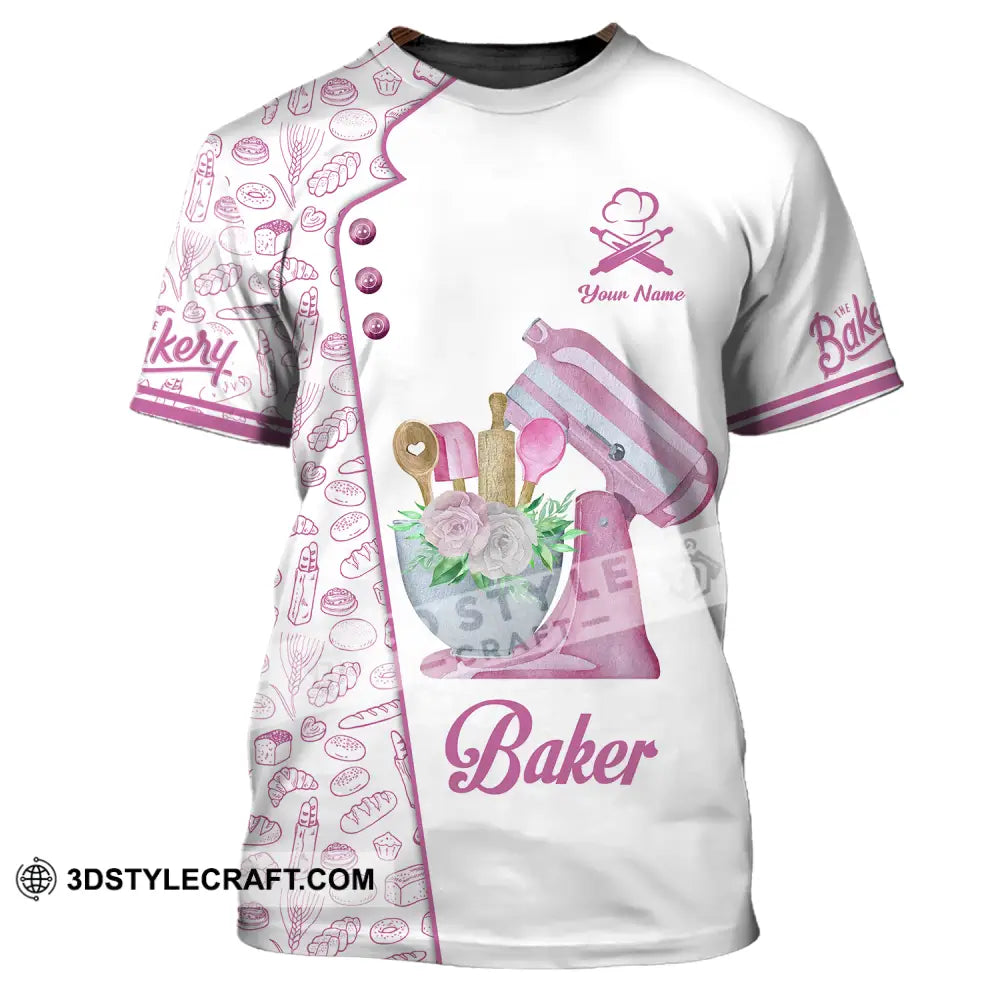 Unisex Shirt - Custom Name Pink Baker T-Shirt / S T-Shirt