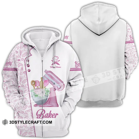 Unisex Shirt - Custom Name Pink Baker Shirt style option 4
