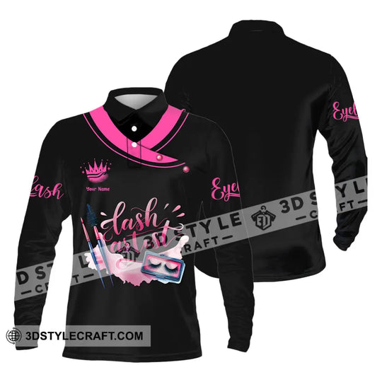 Unisex Shirt - Custom Name Shirt Pink Lash Artist style option 3
