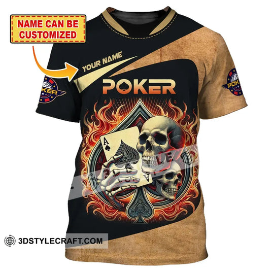 Unisex Shirt, Custom Name Poker Shirt, Casino Poker Hoodie Shirt Polo Long Sleeve Shirt style option 1