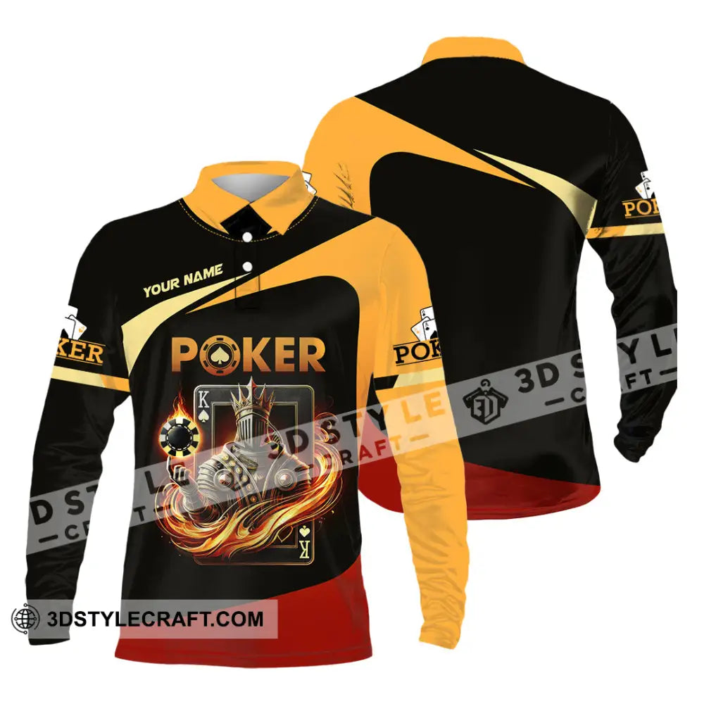 Unisex Shirt Custom Name Poker Gift Long Sleeve Polo / S T-Shirt