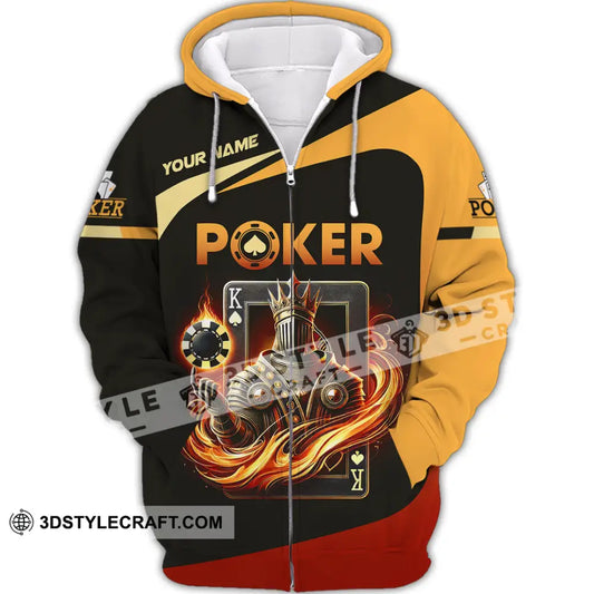 Unisex Shirt Custom Name Poker Gift Zipper Hoodie / S T-Shirt