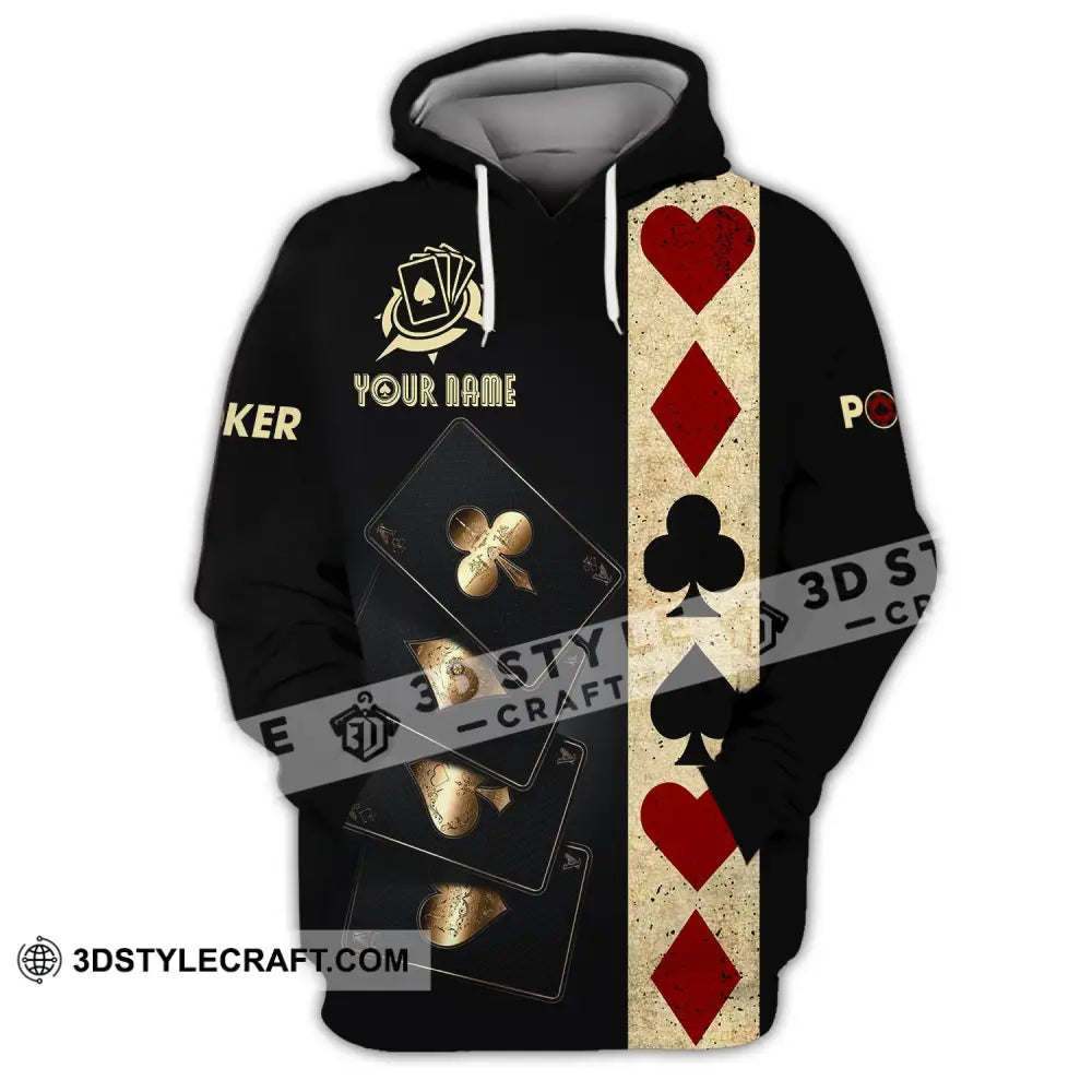 Unisex Shirt Custom Name Poker T-Shirt Casino Gift Hoodie / S