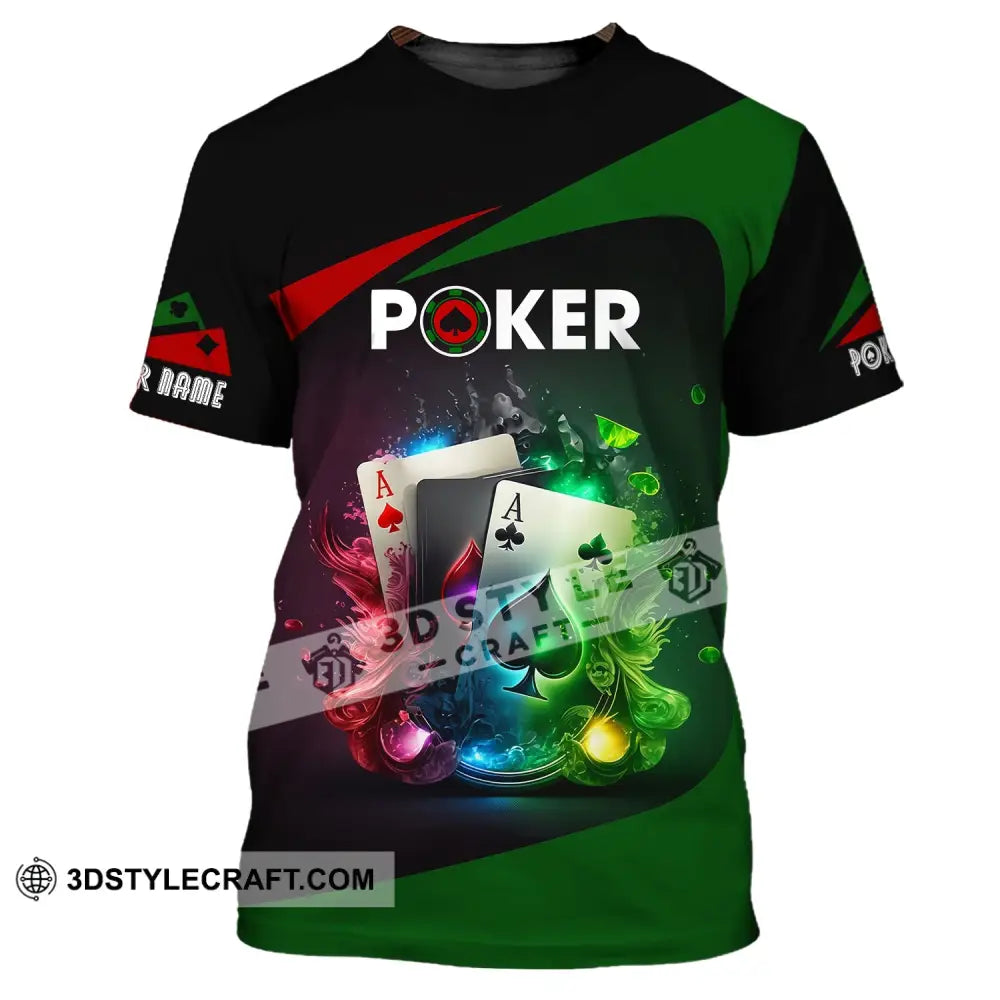 Unisex Shirt Custom Name Poker T-Shirt Casino Gift / S