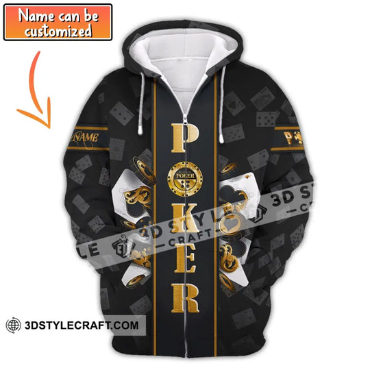 Unisex Shirt, Custom Name Poker T-Shirt, Golden Poker, Casino Shirt, Poker Gift style option 1