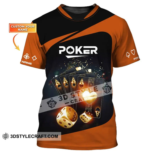 Unisex Shirt Custom Name Poker T-Shirt Polo Casino