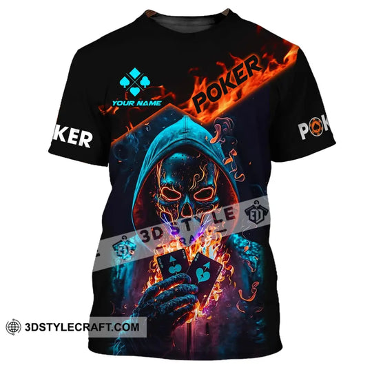 Unisex Shirt, Custom Name Poker T-Shirt, Poker Skull, Casino Shirt, Poker Gift style option 2