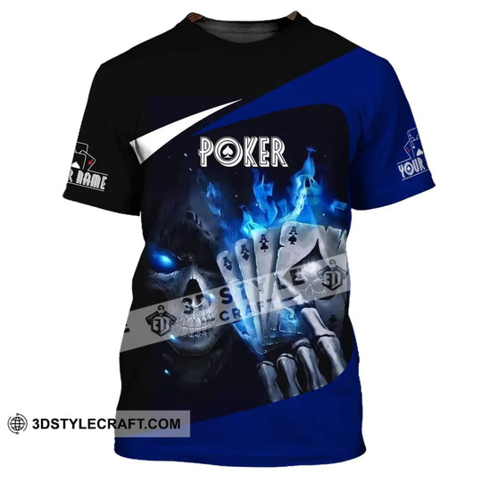 Unisex Shirt, Custom Name Poker T-Shirt, Poker Skull, Casino Shirt, Poker Gift style option 2