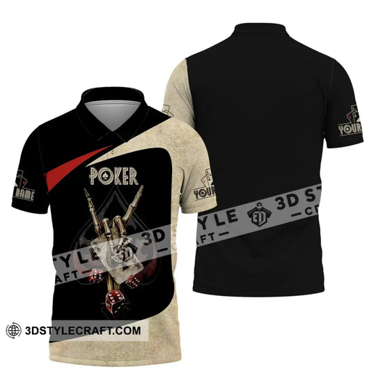 Unisex Shirt, Custom Name Poker T-Shirt, Poker Skull Hand, Casino Shirt, Poker Gift style option 4