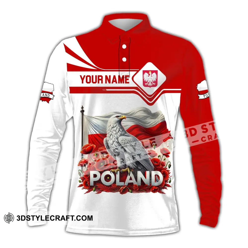 Unisex Shirt Custom Name Poland Polo Long Sleeve Gift / S T-Shirt